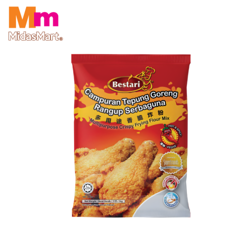 BESTARI CRISPY FRIED CHICKEN COATING MIX - HOT & SPICY (1KG)