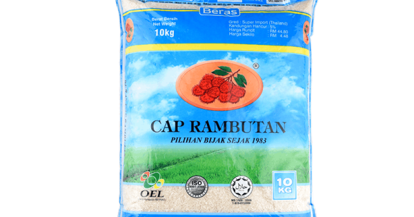 CAP RAMBUTAN 5% BROKEN WHITE RICE - BLUE PACK (10KG)