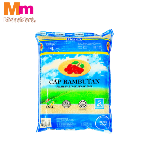 CAP RAMBUTAN 5% BROKEN WHITE RICE- BLUE PACK (5KG)