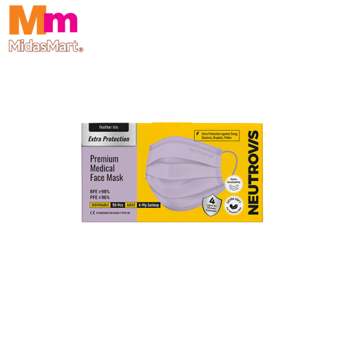 NEUTROVIS 4-PLY PREMIUM MEDICAL FACE MASK - IRIS (50 PACK)