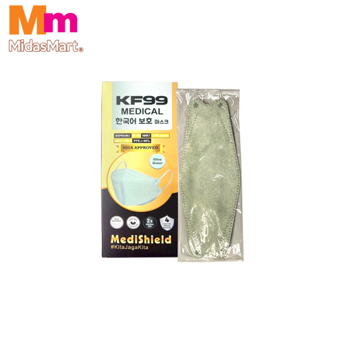 MEDISHIELD KF99 EARLOOP PROTECTIVE MASK - KHAKI (20 PACK)