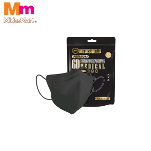 MEDISHIELD 6D EARLOOP PROTECTIVE MASK - BLACK (10 PACK)