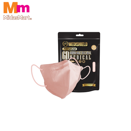 MEDISHIELD 6D EARLOOP PROTECTIVE MASK - ROSE GOLD (10 PACK)