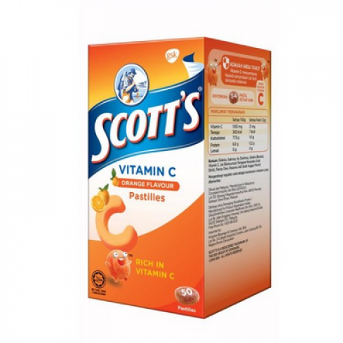 SCOTT'S VIT C ORANGE PASTILLES 1X50'S