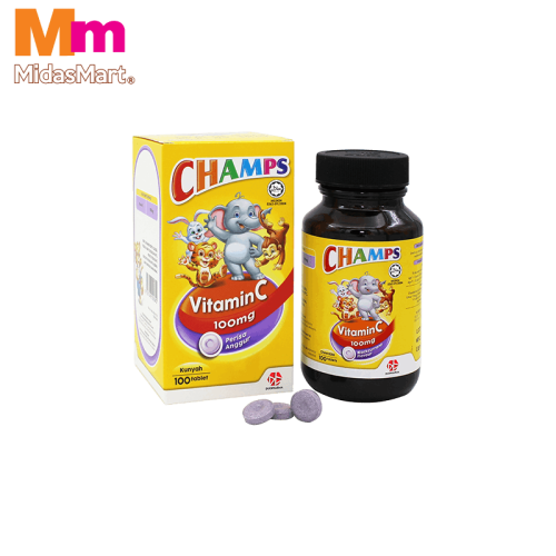 CHAMPS VITAMIN C 100MG BLACKCURRANT (100 PACK)