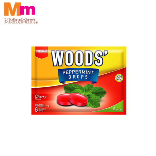 WOOD'S PEPPERMINT DROPS - CHERRY (15G)
