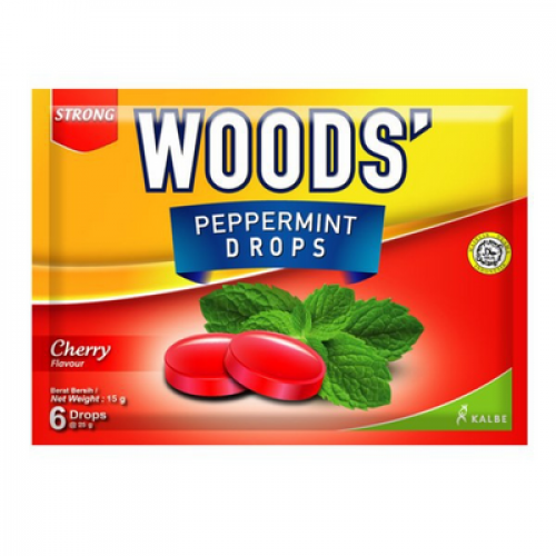 WOOD'S PEPPERMINT DROPS - CHERRY 1X15G