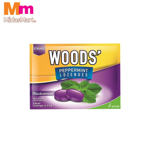 WOOD'S PEPPERMINT DROPS - BLACKCURRANT (15G)