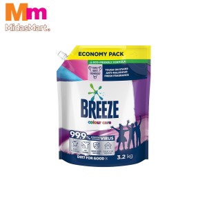 BREEZE LIQUID DETERGENT - COLOUR CARE REFILL (3.2KG)
