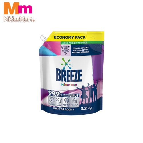 BREEZE LIQUID DETERGENT - COLOUR CARE REFILL (3.2KG)