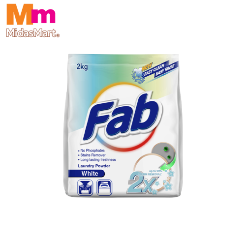 FAB CONCENTRATED LAUNDRY DETERGENT POWDER - PERFECT WHITE (2