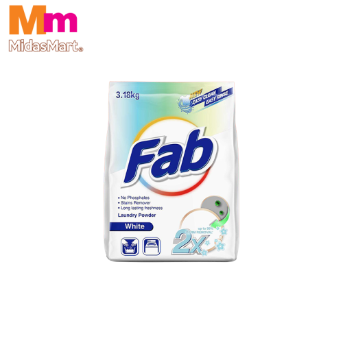 FAB WHITE POWDER DETERGENT (3.18KG)