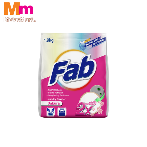 FAB CONCENTRATED LAUNDRY DETERGENT POWDER - SAKURA (1.9KG)