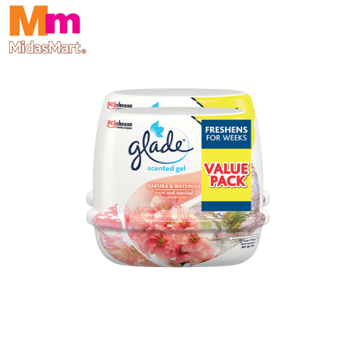 GLADE SCENTED GEL AIR FRESHENER SAKURA & WATERLILY - TWIN PA