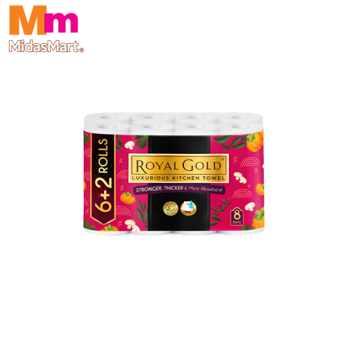 ROYAL GOLD LUXURIOUS KITCHEN TOWEL (8 ROLLS X 55 SHEETS)