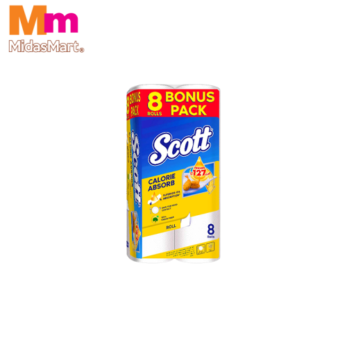 SCOTT CALORIE LIGHT 2-PLY KITCHEN TOWEL VALUE PACK (8 ROLLS 