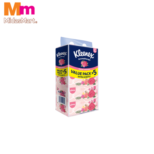 KLEENEX AROMATHERAPY ROSE 3-PLY BOX FACIAL TISSUE (5 BOXES X