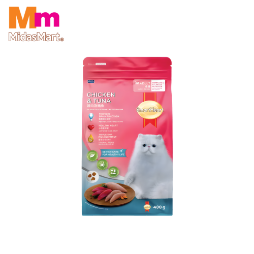 SMART HEART ADULT CAT FOOD - CHICKEN & TUNA (480G)