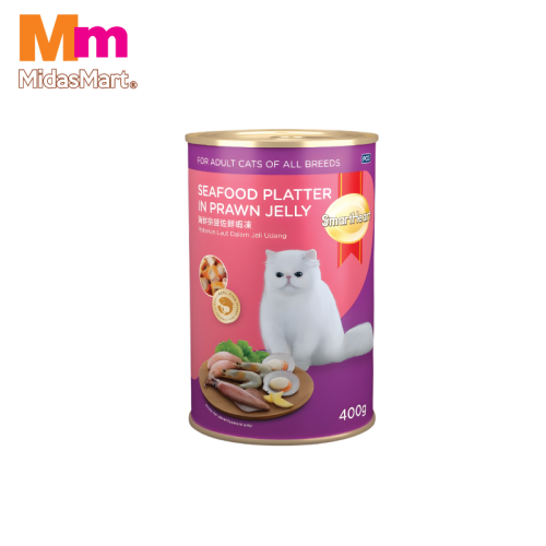 SMART HEART CAT CANNED FOOD - SEAFOOD PLATTER IN PRAWN JELLY