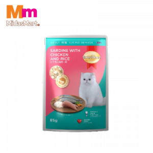 S/HEART POUCH C/FOOD SARDINE WT CHIC 85G