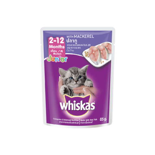 WHISKAS POUCH JUN MACKEREL 1X80G