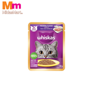 WHISKAS ADULT WET CAT FOOD POUCH - FRESH FISH MACKEREL (80G)