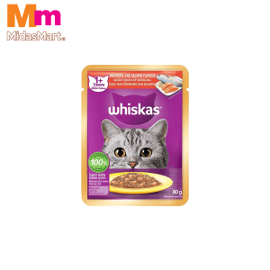 WHISKAS ADULT WET CAT FOOD POUCH - FRESH FISH MACKEREL & SAL