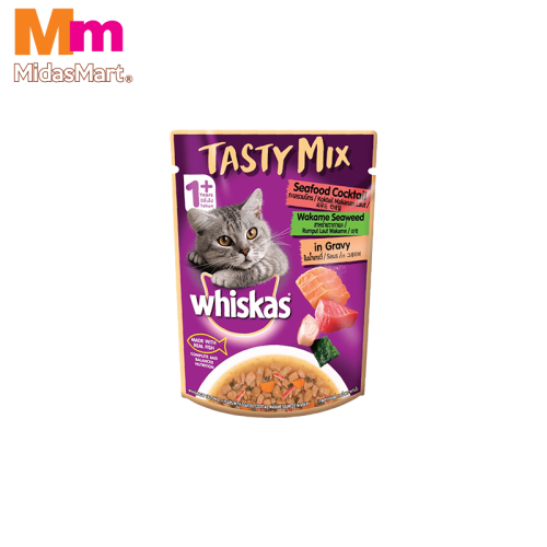 WHISKAS TASTY MIX SEAFOOD & SEAWEED (70G)