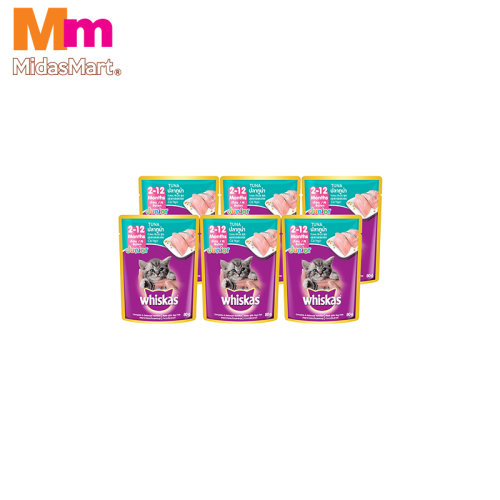 WHISKAS JUNIOR TUNA POUCH MULTIPACK (6 X 80G)