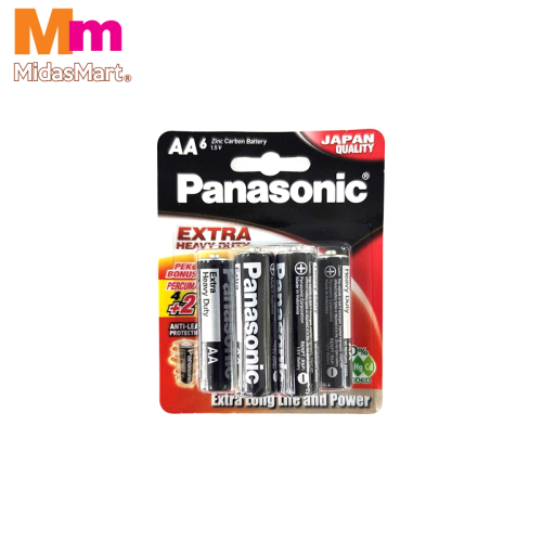 PANASONIC SUPER HEAVY DUTY AA BATTERIES VALUE PACK (4+2 FREE)