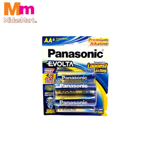 PANASONIC EVOLTA ALKALINE AA BATTERIES VALUE PACK (4+2 FREE)