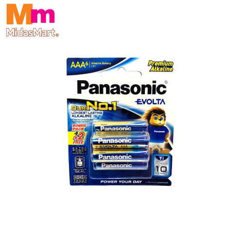 PANASONIC EVOLTA ALKALINE AAA BATTERIES VALUE PACK (4+2 FREE)