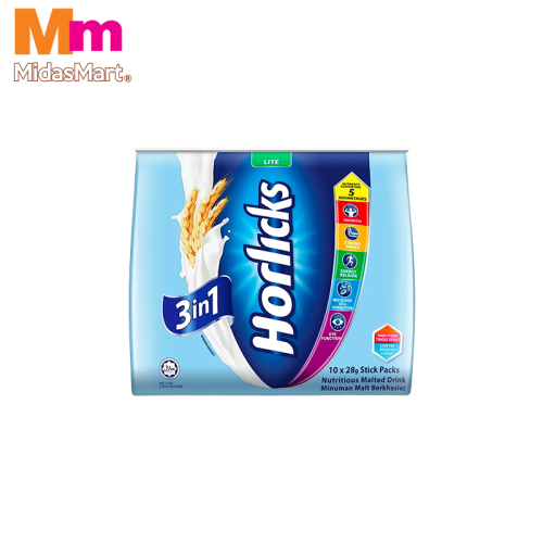 HORLICKS 3-IN-1 LITE WITH FIBER MULTIPACK (10 X 28G)
