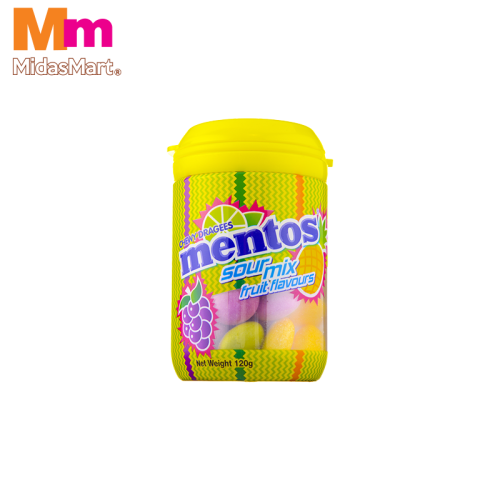 MENTOS SOUR MIX FLAVOR CANDY BOTTLE (120G)