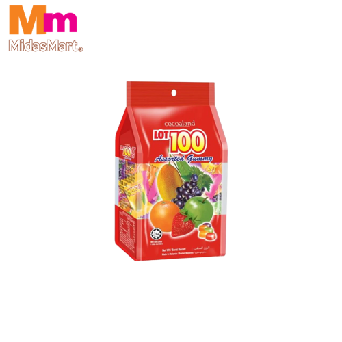 LOT 100 ASSORTED FRUIT GUMMY CANDY (130G)