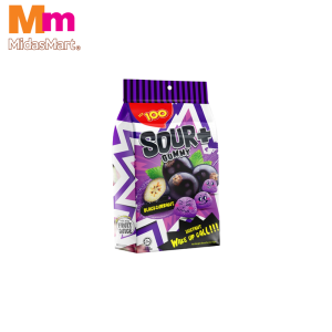 LOT 100 SOUR+ BLACKCURRANT GUMMY CANDY (95G)