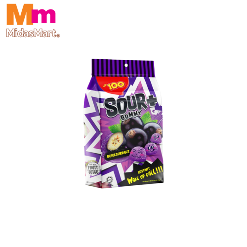 LOT 100 SOUR+ BLACKCURRANT GUMMY CANDY (95G)