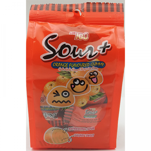 LOT 100 SOUR PLUS GUMMY ORANGE 1X95G