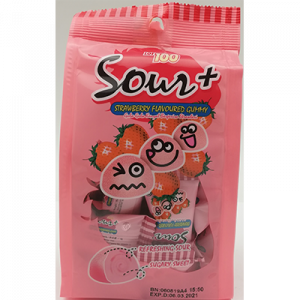 LOT 100 SOUR PLUS GUMMY STRAWBERRY 1x95G