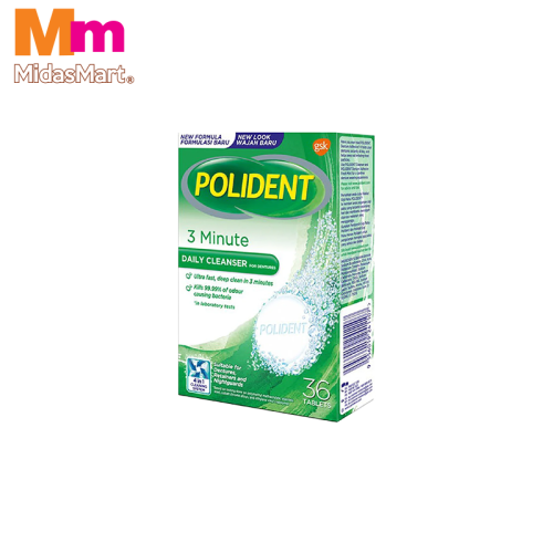 POLIDENT DAILY CLEANSER 3 MINUTE (36 PIECES)