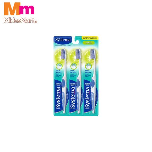 SYSTEMA SPIRAL TOOTHBRUSH VALUE PACK (3 PIECES)