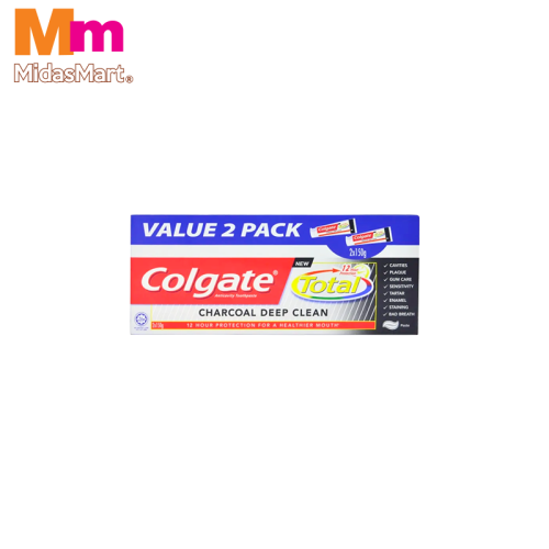 COLGATE TOTAL CHARCOAL DEEP CLEAN TWIN PACK (2 X 150G)