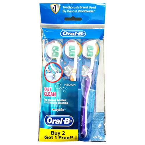 ORAL B T/B COMP EASY CLN MED POLY 1X3'S