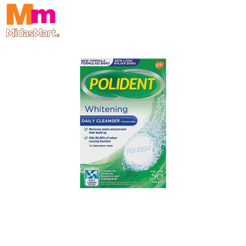 POLIDENT DAILY CLEANSER WHITENING (36 PIECES)