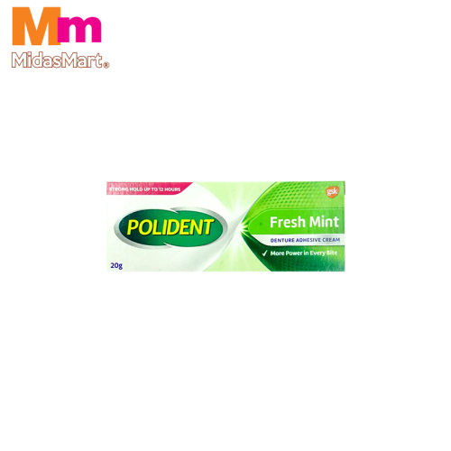 POLIDENT FRESH MINT DENTURE ADHESIVE CREAM (20G)