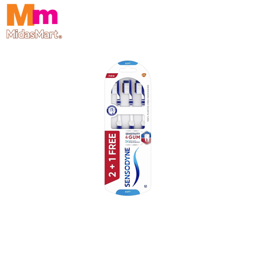 SENSODYNE SENSITIVE & GUM SOFT VALUE PACK (3 PIECES)