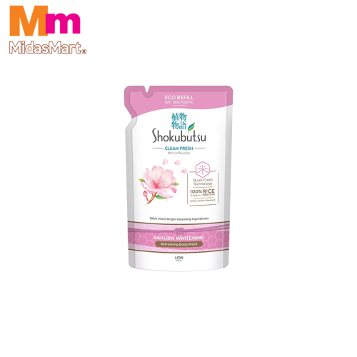 SHOKUBUTSU BODY SHOWER FOAM REFILL SAKURA WHITENING (500G)