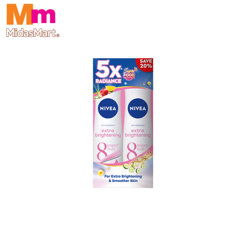 NIVEA DEO SPRAY FEMALE EXTRA WHITE (2 X 150ML)