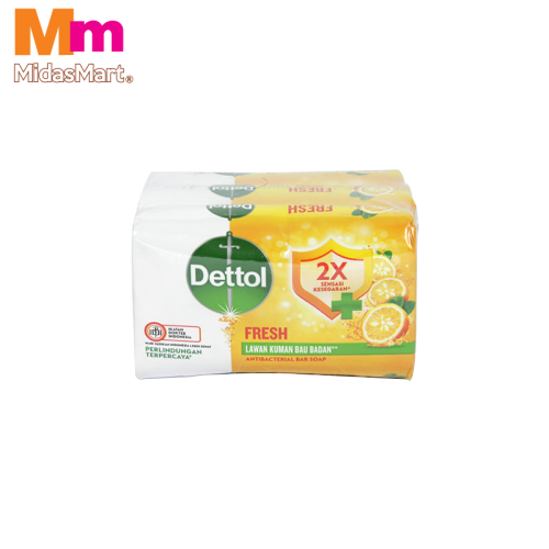DETTOL ANTIBACTERIAL BAR SOAP - FRESH (3 PIECES X 60G)