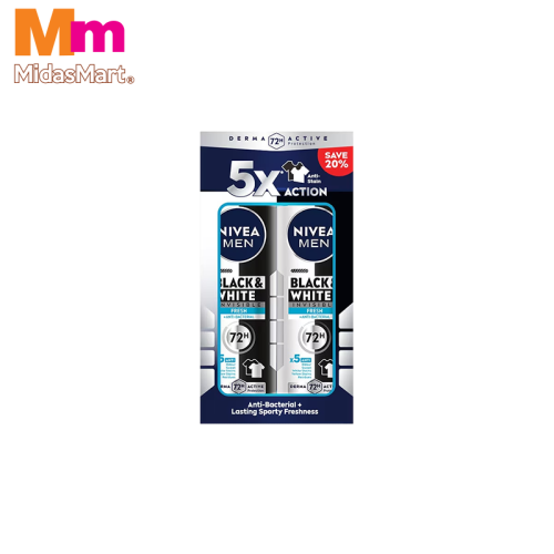 NIVEA MEN SPRAY - BLACK & WHITE FRESH (2 X 150ML)